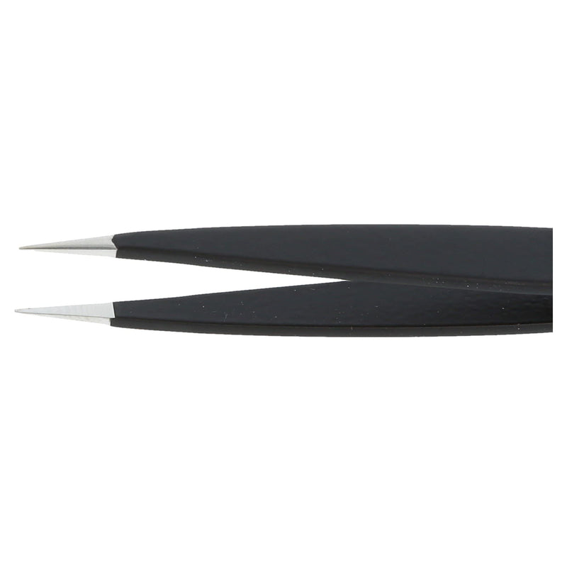 Nippes Solingen 729 Tweezers With Narrow Fine Tip | Stainless Steel | Black | 9.5Cm Length | Tweezers Eyebrow Plucking | Tweezers Pointed | For Precise Hair Removal - NewNest Australia