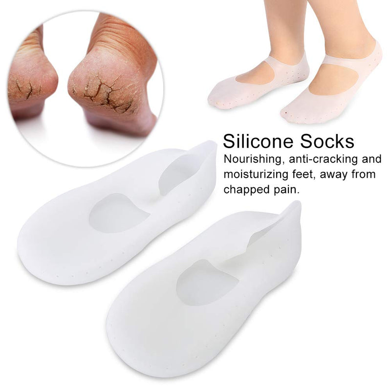 2pcs Moisturizing Silicone Sock, Silicone Moisturizing Socks for Women and Men Foot, Non-slip Silicone Socks, Anti-split Moisturizing Socks, Foot Care Protection Tools(L-White) L White - NewNest Australia