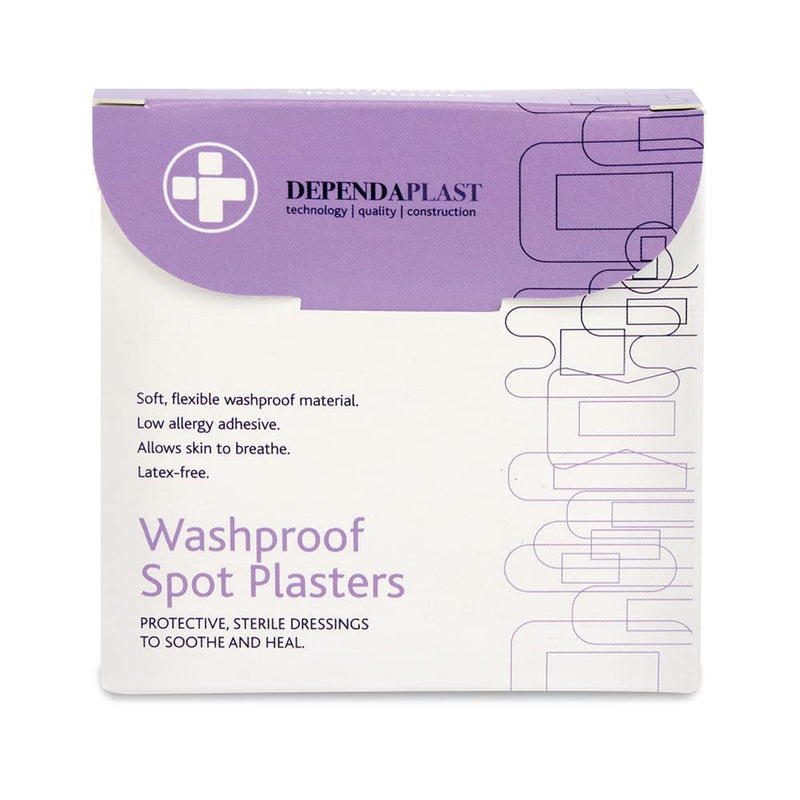 Reliance Medical Dependaplast Washproof Spot Plasters With Protective Film, Sterile Dressings To Soothe And Heal. Non-Perforated, Acrylic, Low Allergy Adhesive (Pack of 100) - NewNest Australia