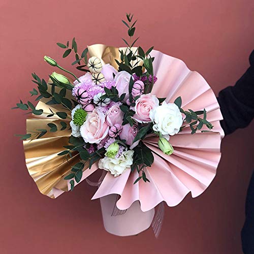 Double Sided Golden Flower Wrapping Paper Waterproof Gift Packaging Florist Bouquet Wraps, 20 Sheets 23.6X23.6 Inch (4) - NewNest Australia