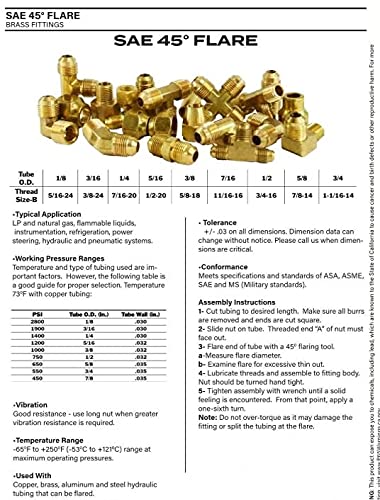 Anderson Metals-54046-1008 Brass Tube Fitting, Coupling, 5/8" Flare x 1/2" Female Pipe - NewNest Australia