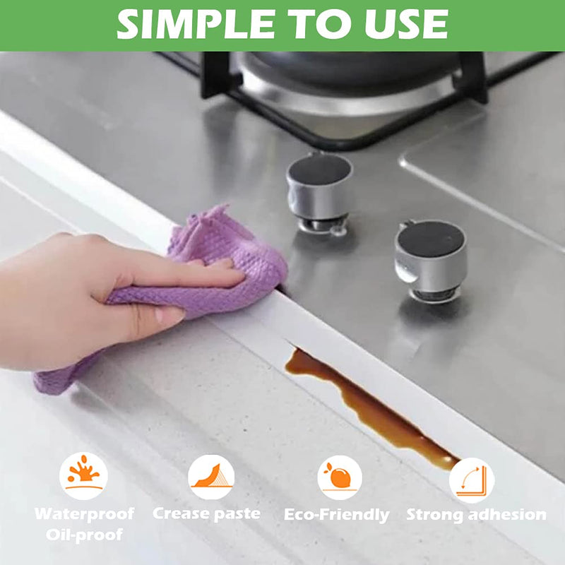 2 Pack Caulk Strip, 1.5" x 10.5Ft PVC Self Adhesive Caulk Tape, Sealing Waterproof Silicone Tape for Bathroom Bathtub Kitchen Toilet Wall Windows 2 Pack, Grey - NewNest Australia