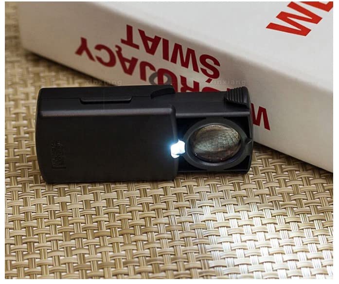 Othmro 1Pcs 45X Magnifying Glass with Light, Diameter 0.83inch Pull Type Eye Magnifier Loupe with LED Illuminated Light, Small Round Handheld Magnifier for Elderly People Students Learning Reading 45x Square - NewNest Australia