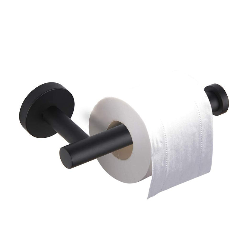 ZMTT Toilet Paper Holder Stainless Steel, Modern Tissue Roll Dispenser Wall Mount for Bathroom & Kitchen (Black) Black Long Rod 1pack - NewNest Australia