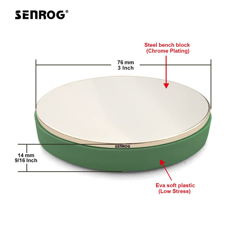Senrog Metal Bench Block for Jewelry Stamping Making (No Rebound),Size:Dia.:3 Inch (76mm) and Height: 9/16 Inch (14mm),Steel Bench Block Made of Alloy Steel, Mirror Surface and Chrome-Plating - NewNest Australia
