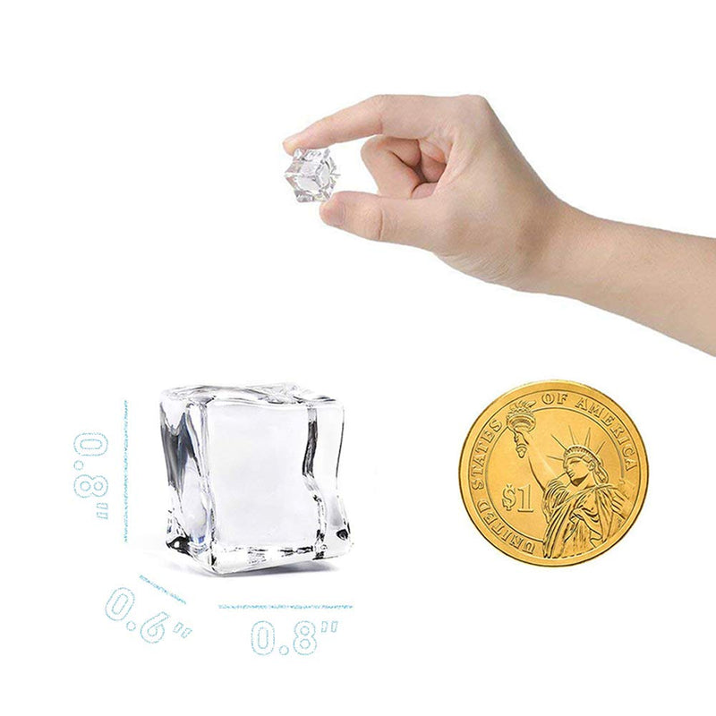 DomeStar Clear Fake Ice Cubes, 20 PCS 0.8" Plastic Ice Cubes Acrylic Clear Ice Rock Diamond Crystals Square Fake Ice Cubes Display for Home Decoration Wedding Centerpiece Vase Fillers 0.8 inch - NewNest Australia