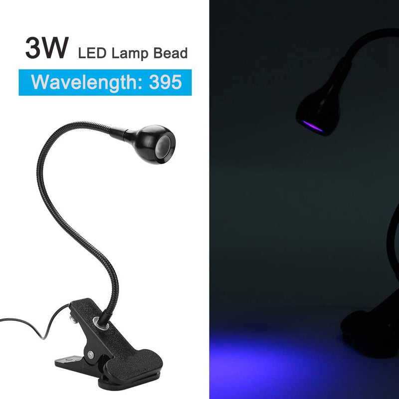 UV LED Black Light with Gooseneck,Clamp and US Power Adapter,Black Light Lamp for Blacklight Poster, Blacklight Party, Ultraviolet Curing Lamp for Fluorescent Paint Black - NewNest Australia