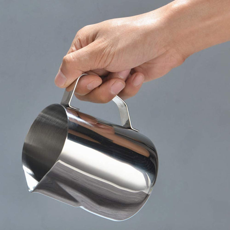 MIGHTYDUTY Milk Frothing Pitcher, Stainless Steel Creamer Frothing Pitcher, Perfect for Espresso Machines, Milk Frothing Jug for Making Coffee Cappuccino, Latte Art 12 oz /20oz Silver 300ml - NewNest Australia