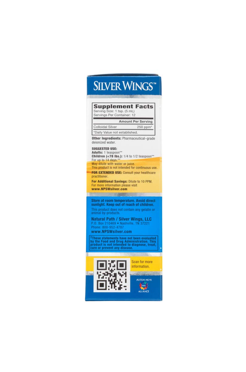 Natural Path Silver Wings Colloidal Silver Mineral 250 PPM, 2oz (CS1A) - NewNest Australia