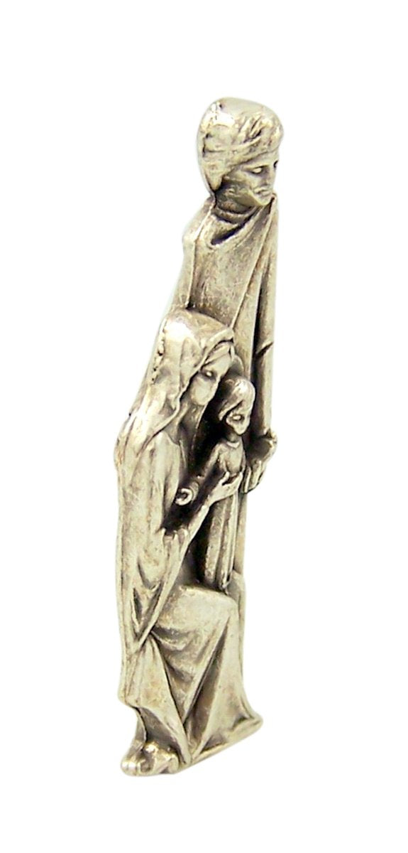 NewNest Australia - Catholic Saints Silver Tone the Holy Family Pocket Statue with Gold Stamped Prayer Card, 1 1/2 Inch 