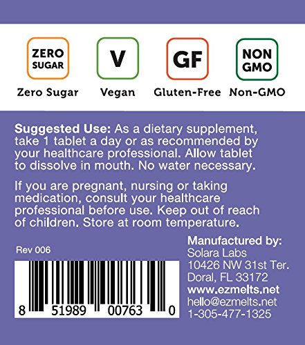 EZ Melts Zinc for Immune Support, 30 mg, Sublingual Vitamins, Vegan, Zero Sugar, Natural Blueberry Flavor, 60 Fast Dissolve Tablets - NewNest Australia