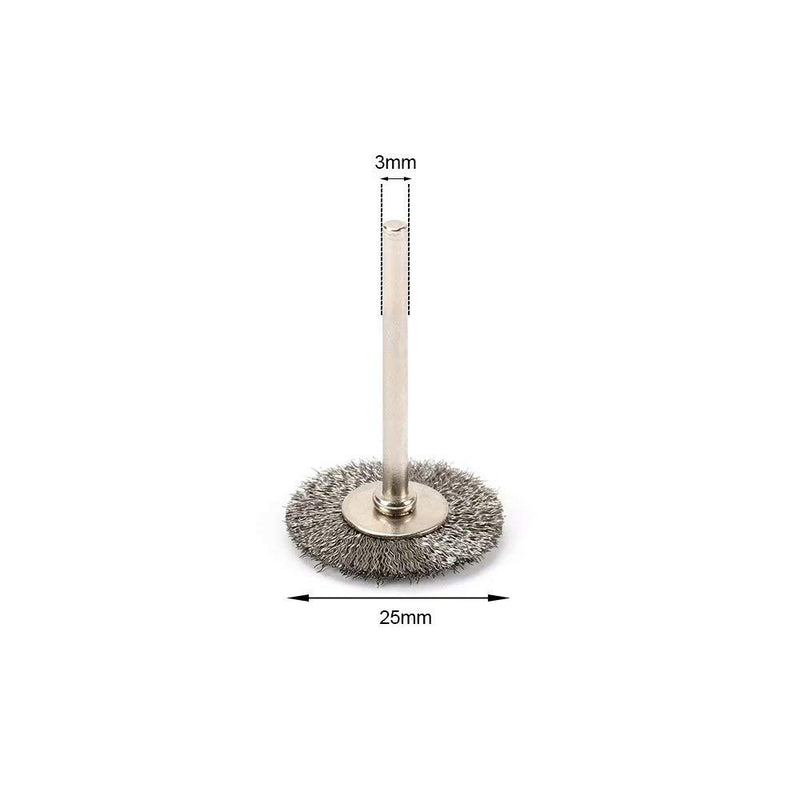 50Pcs 25mm Stainless Steel Wire Wheel Brush Sets T-type with 1/8 Inch Shank Polishing Wheels Rotary Tool for Cleaning,Deburring and Surface-Finishing 50Pcs 25mm Flat - NewNest Australia