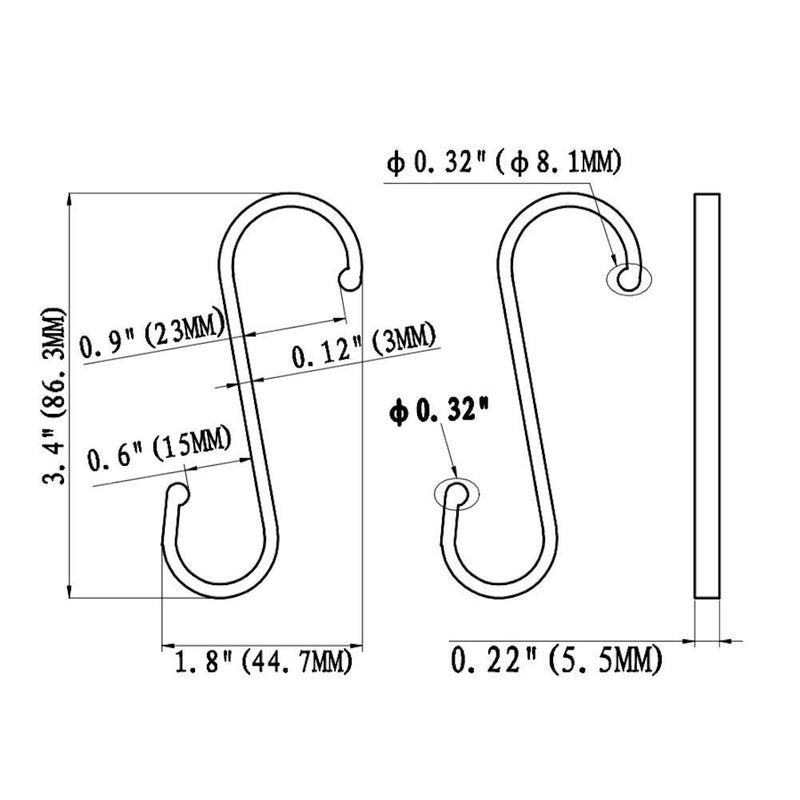 NewNest Australia - Gavia Heavy Duty S Hooks, S Shaped Hooks Hanging Hooks Matte Black S Hooks for Hanging Pots and Pans, Plants, Coffee Cups, Clothes, Bags, Towels in Kitchen, Bedroom, Office, Garden, Bathroom, 20 Pack 