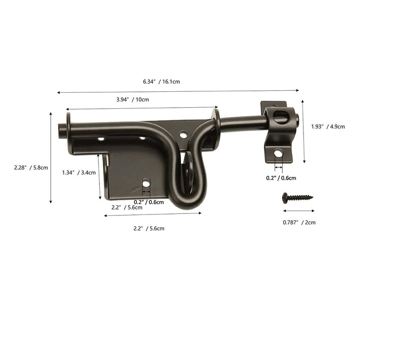LAJIAOZ Black Heavy Duty Slide Bolt Gate Latch with Padlock Hole - Solid Hardware Thickened Metal Sliding Bolt Door Locks Gate Latches for Shed Door,Wooden Fences,Barn Doors,Yard Door,Outdoor Latch 1 - NewNest Australia