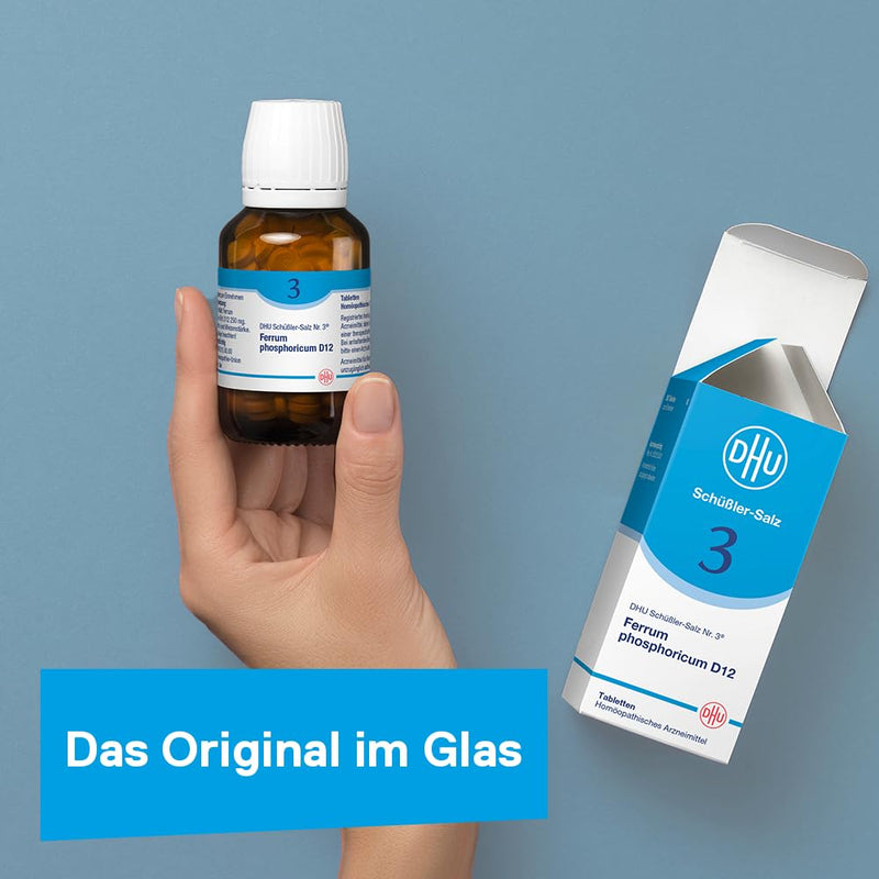 DHU Schüßler Salt No. 3 Ferrum phosphoricum D12 - The mineral salt of the immune system - the original - environmentally friendly in a medicine jar, 200 tablets - NewNest Australia