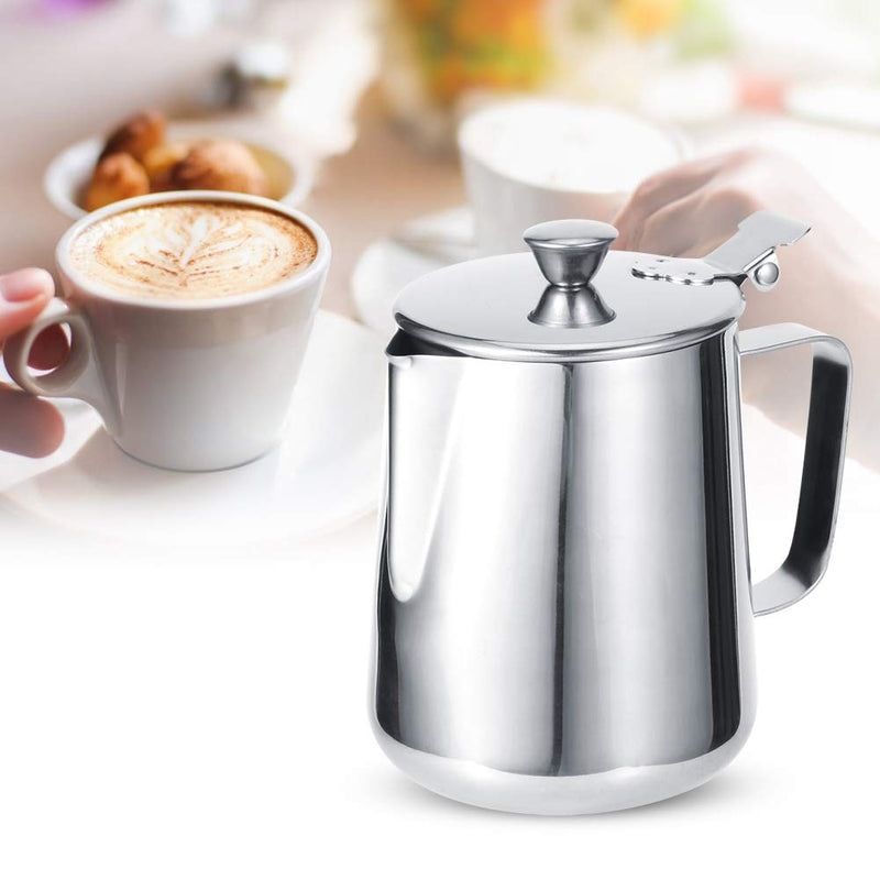 1000ml Stainless Steel Milk Frothing Jug Resuable Milk Pitcher Latte Art Coffee Pitcher with Lid for Home Coffee 1000ml - NewNest Australia