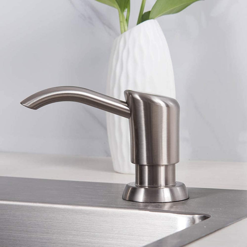 GAGALIFE Built in Sink Soap Dispenser or Lotion Dispenser for Kitchen Sink, Brushed Nickel ABS Pump Head, with 13 Ounce Large PET Soap Bottle - NewNest Australia