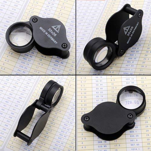 Loupe Glass Lens 30X Magnifier Pocket Folding Magnifying for Hobby Crafts Home Work Jewelry Detecting Identifying - NewNest Australia