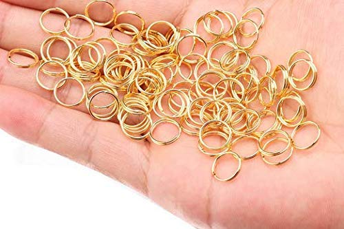 LASSUM 200PCS 10mm Double Loops Round Split Jump Rings Wire Connector for Jewelry Making,Gold - NewNest Australia