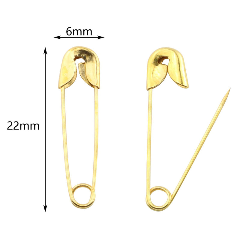 TAODAN Mini Safety Pin 500PCS Gold 22mm Tiny Metal Trimming Fastening Safety Clips for Jewellery Costume Tag - NewNest Australia