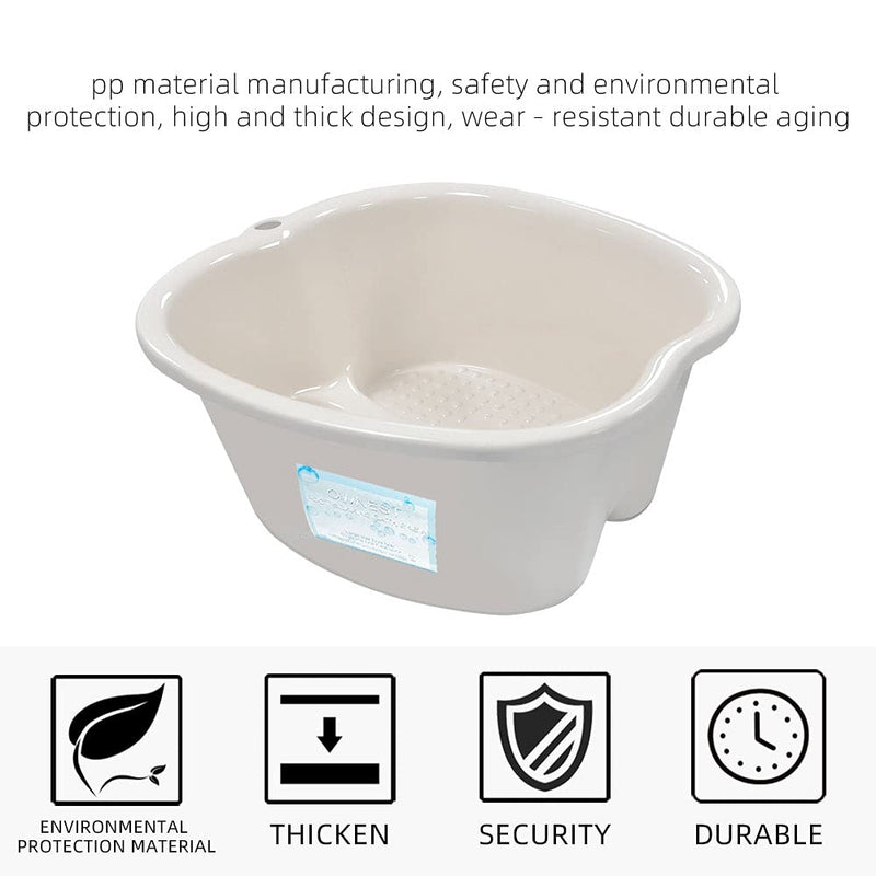 Ownest Foot Bath Spa,Water Spa and Foot Massage, Sturdy Plastic Foot Basin for Soaking Foot,Toe Nails, and Ankles,Pedicure,Portable Foot Tub-White D-white - NewNest Australia