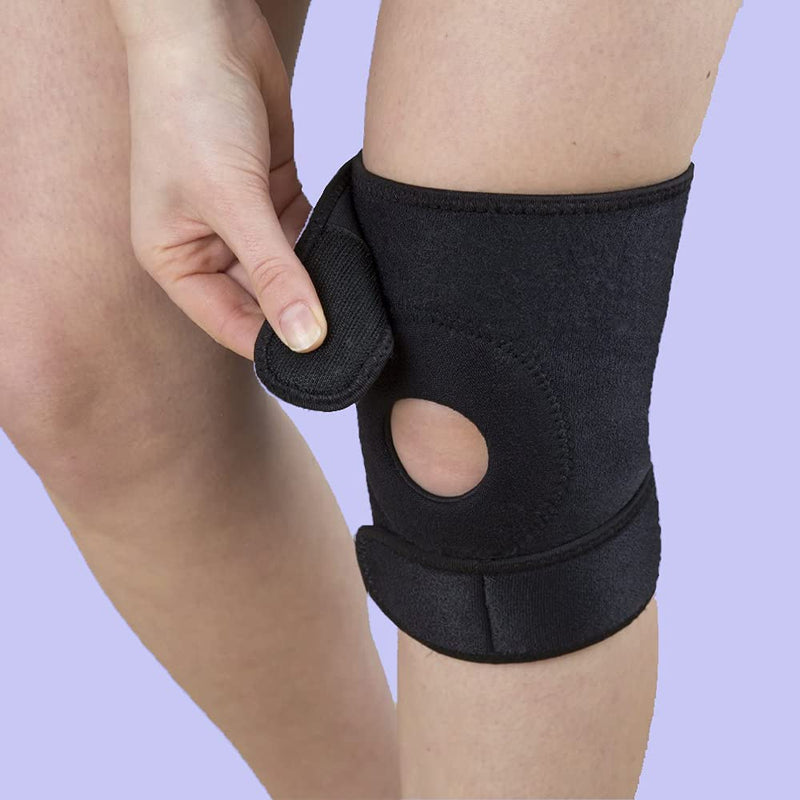 KAV Neoprene Adjustable 2X Knee Support for Arthritis, Joint Pain Relief, ACL, Meniscus Tear, Runners, Walking and Running | Patella Knee Brace with Strap for Men and Women- Black Pads, Pack of 2 - NewNest Australia