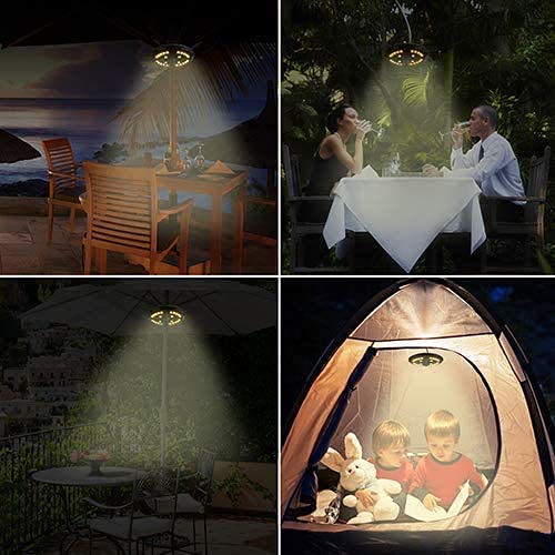 Patio Umbrella Light Warm White 3 Lighting Modes Cordless 24 LED Lights,4 AA Battery Operated Umbrella Pole Light for Patio Umbrellas Camping Tents or Outdoor Use - NewNest Australia