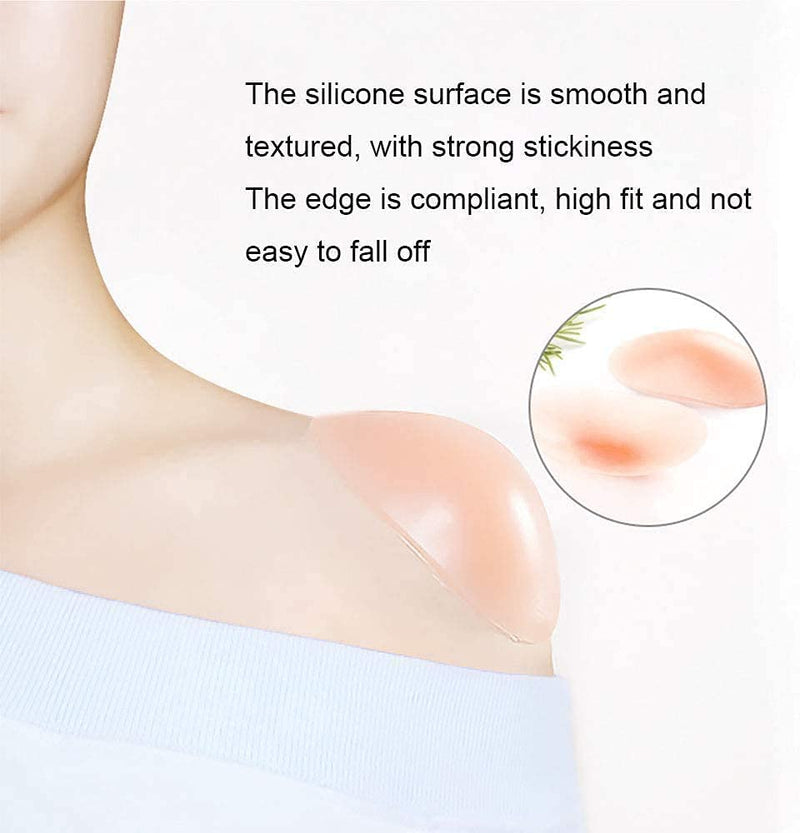 Silicone Shoulder Pads for Womens Clothing, Anti-Slip Shoulder Push-Up Pads Invisible Breathable Shoulder Enhancer Reusable (1 Pairs (Skin)) 1 Pairs (Skin) - NewNest Australia