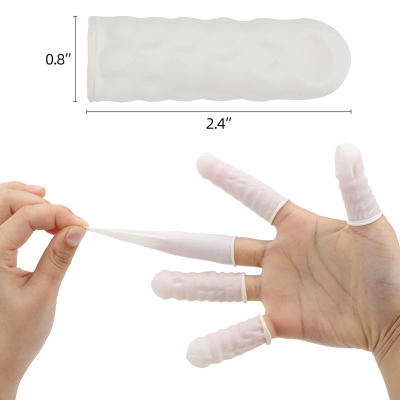 300Pcs Finger Cots Medium Latex Finger Cots White Finger Protectors for Injured Finger,Cracked Finger,Sports - NewNest Australia