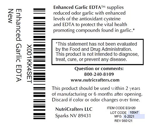 Enhanced Garlic EDTA - High Potency Calcium Disodium EDTA with Malic Acid, Garlic, Cysteine and Parsley. Proprietary Blend Free. - NewNest Australia