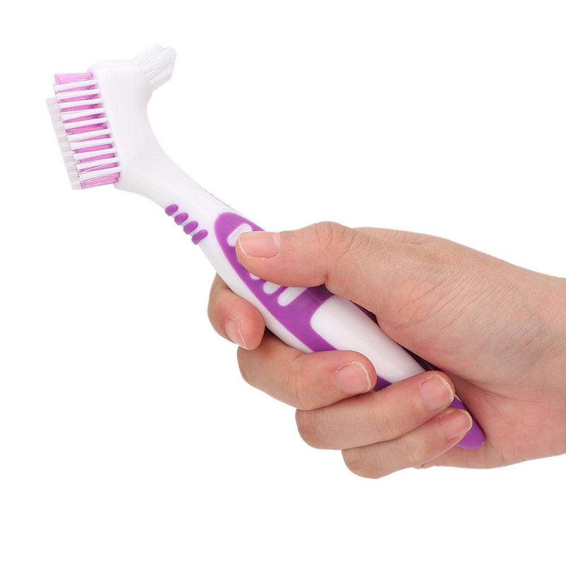 Pack of 2 denture cleaning brush, hard denture brush, oral care, double-sided toothbrush, removes plaque - NewNest Australia
