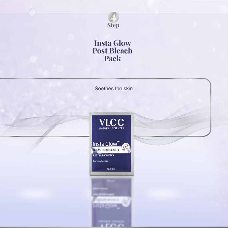 VLCC Insta Glow Diamond Bleach With Diamond (Ash) for Sparkling Fairness Also Contain Re Bleach Cream & Post Bleach Pack 60 Gram by VLCC - NewNest Australia