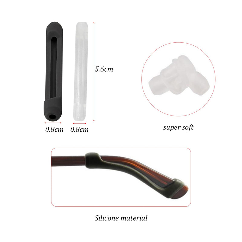 6 pairs of glasses temple cover silicone non-slip elasticity glasses non-slip stopper glasses accessories soft glasses holder universal glasses ear hooks suitable for running, sports, camping, learning to read - NewNest Australia