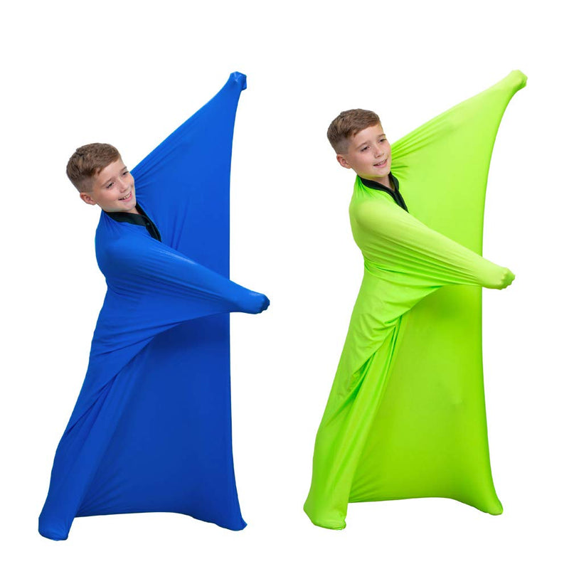 Sensory Sox Stretchy Body Socks Full-Body Wrap to Relieve Stress, Hyposensitivity Great for Boys, Girls with Autism, Anxiety (Large 56"x27", Blue) Large 56"x27" - NewNest Australia