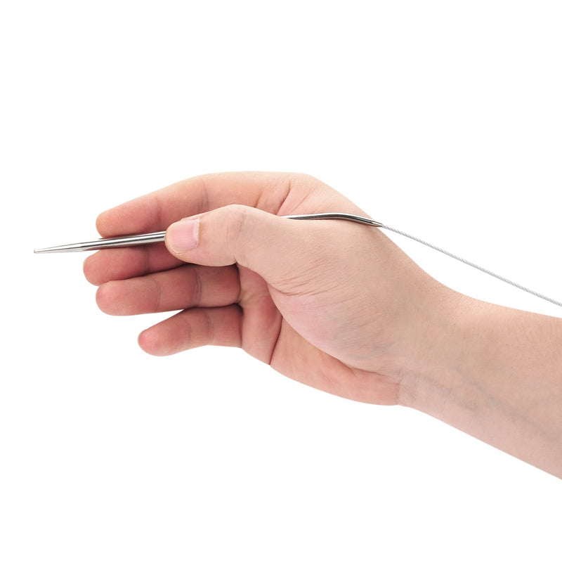 Stainless Steel Circular Knitting Needles Set 24 Inch for Beginners Adults, 11 Round Metal Knitting Needles with Magic Loop, 11 Sizes 1.5-5mm Double Pointed Flexible Weaving Needles for Sweaters, Hat - NewNest Australia