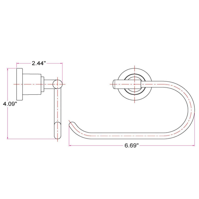 Design House 560367 Geneva Towel Ring Bathroom Accessory, Satin Nickel - NewNest Australia