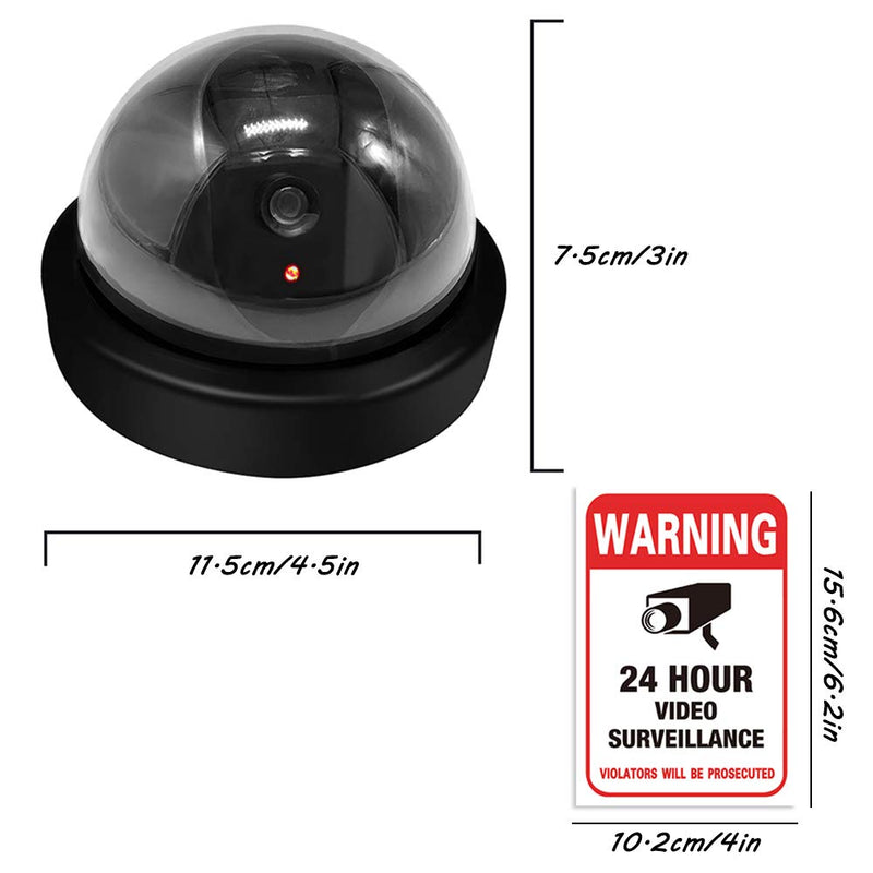 Dummy Camera CCTV Surveillance System with Realistic Simulated LEDs, findTop 2 Pack Fake Hemisphere Security Camera with 5 Pieces Warning Security Alert Sticker Decals - NewNest Australia