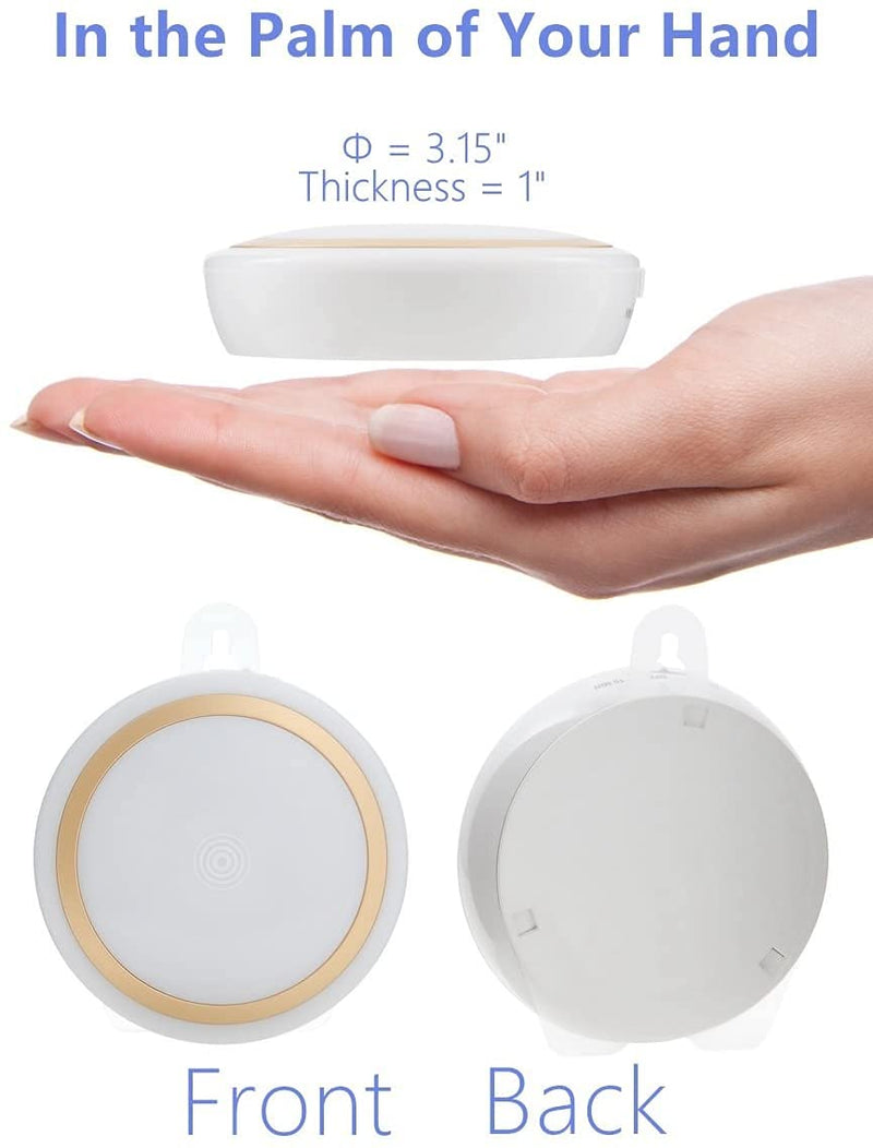 RTSU Rechargeable Touch Light with Timer, Dimmable Kids Baby Nursery Night Light Lamp, Wireless Stick-on Anywhere LED Push Tap Light for Closet Cabinet, Brightness Memory, Warm White Light (Golden) Golden - NewNest Australia