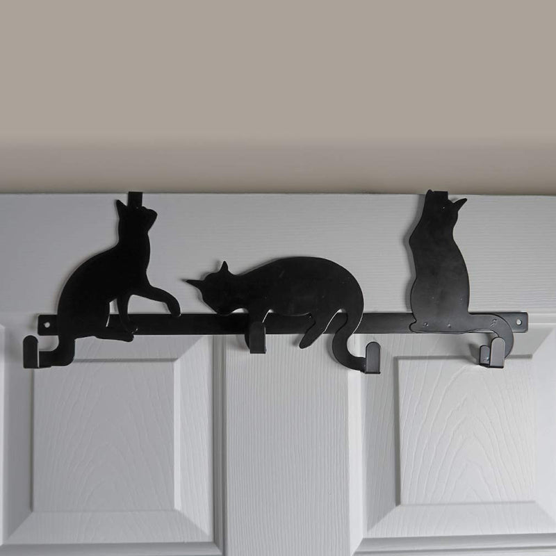 NewNest Australia - Evelots Over Door Hook/Hanger-Cat/Kitty-Coat/Towel/Purse-4 Iron Hooks-17 Inches 1 