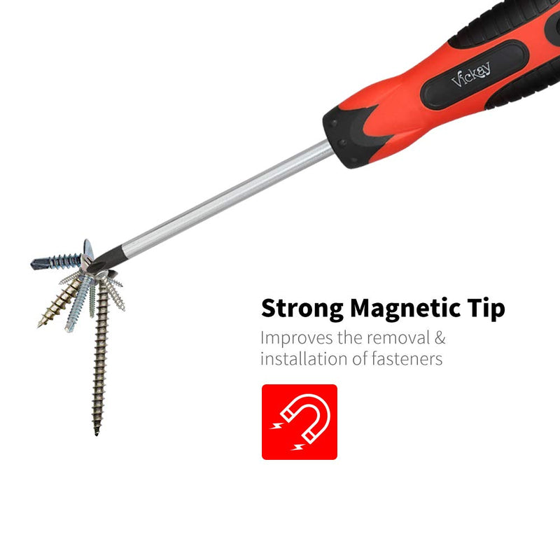 Magnetic Screwdriver Set,5 Pieces Slotted and Phillips Screwdriver with Ergonomic Comfortable Non-skid Handle,Permanent Magnetic Tips,Rust Resistant Heavy Duty Craftsman Toolkit For Wet, Oily Hand 5PC - NewNest Australia