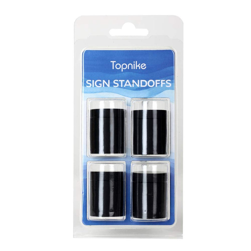 TOPNIKE Sign Standoff 1"x 1", Store Sign Holders Screws, Black Aluminum, for Acrylic, Glass, PVC, Glass Panel, Wood, Pack of 4 - NewNest Australia