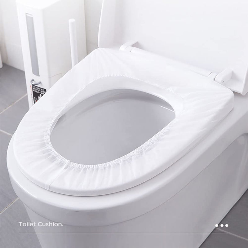 Disposable Premium Elastic Band Toilet Seat Cover, Portable Waterproof Universal Fit Toilet Mat Independent Packing for Travel, Public Toilets and House Guests Use (10 Packs) - NewNest Australia