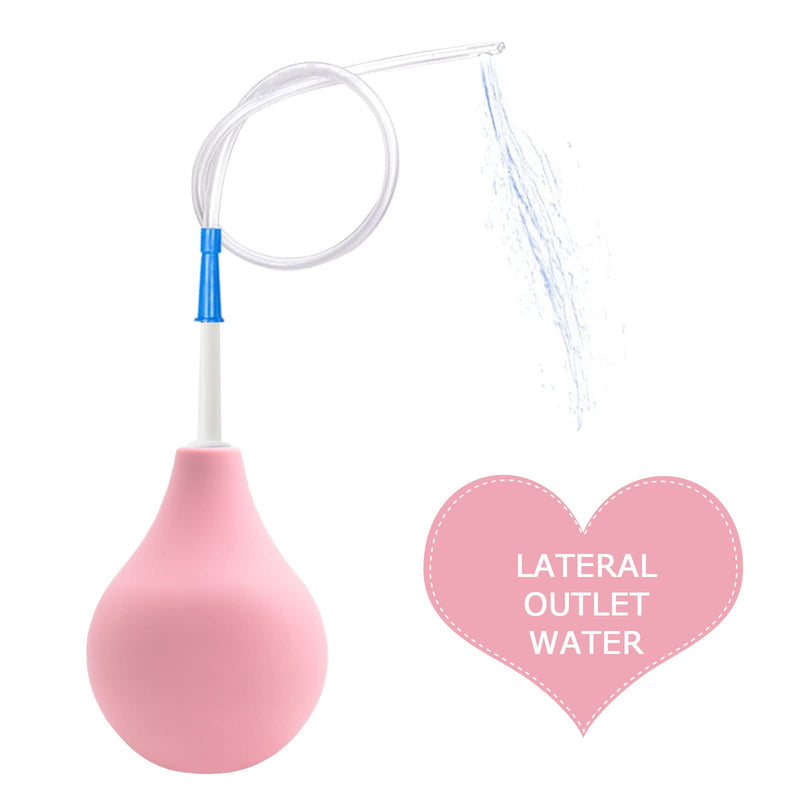 MIVAIUN 225 ML Bulb Douche Set for Men Women, 2 X Reusable Slim Nozzle, 1 X Long Tube Hose Nozzles and 1 X Storage Bag, Silicone Douche Bulb Comfortable Washing Cleaning Douche Kit (Pink) Pink - NewNest Australia