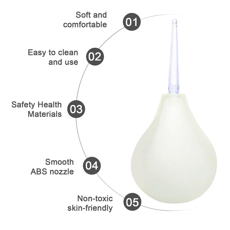 Enema Bulb Douche for Men & Women GWAWG 224 ML Reusable Cleaning Silicone Slim Nozzle Douche, Safe Comfortable Rubber Washing Cleaning Douche Kit - NewNest Australia