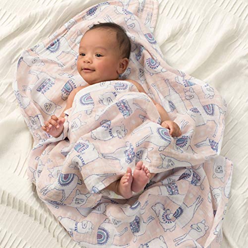 NewNest Australia - aden + anais Swaddle Blanket, Boutique Muslin Blankets for Girls & Boys, Baby Receiving Swaddles, Ideal Newborn & Infant Swaddling Set, Perfect Shower Gifts, 2 Pack, Trail Blooms 2-Pack 