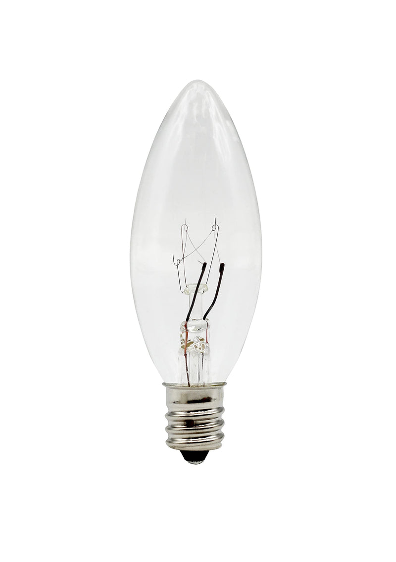 Creative Hobbies® Replacement Light Bulbs for Electric Candle Lamps, Window Candles, & Chandeliers - 7 Watt Candelabra (E12), Clear, Steady Burning, 120v 7w Bulb - Pack of 12 - NewNest Australia