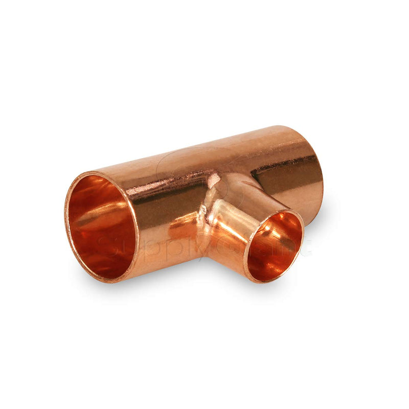 Supply Giant DDSU0344-5 Pack of 5 Reducing Tee Copper Fittings With Sweat Ends, 3/4 X 3/4 X 1/2 - NewNest Australia