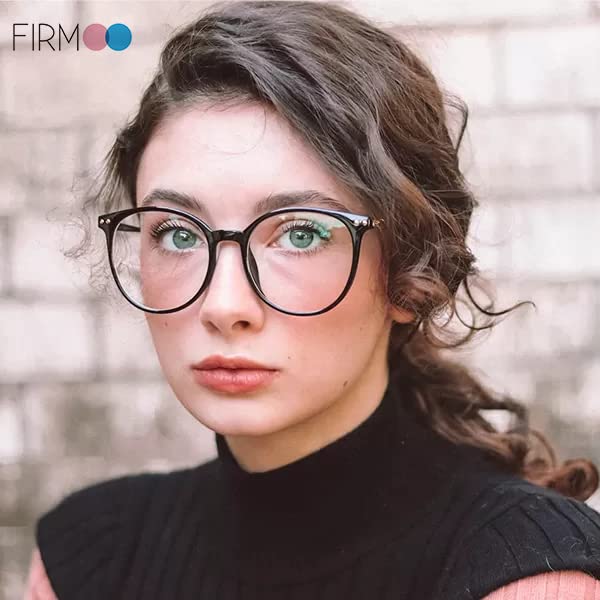 Firmoo blue light filter glasses without prescription for women/men, anti blue light UV protective glasses, TR full-rim glasses against eye strain, anti-reflective nerd glasses black 0.0x - NewNest Australia