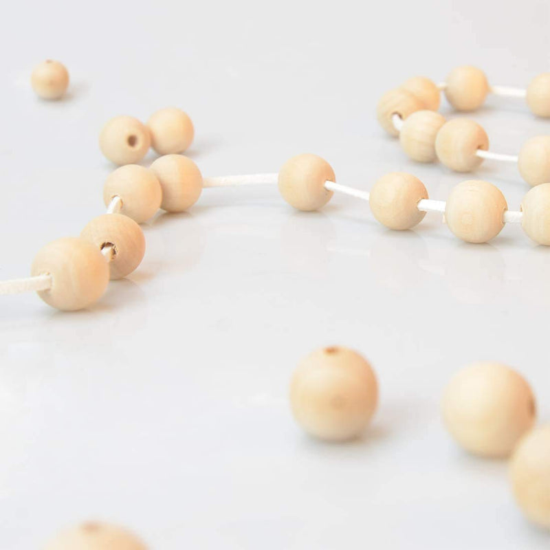 400pcs 16mm Wood Beads Natural Unfinished Round Wooden Loose Beads Wood Spacer Beads for Craft Making Decorations and DIY Crafts - NewNest Australia
