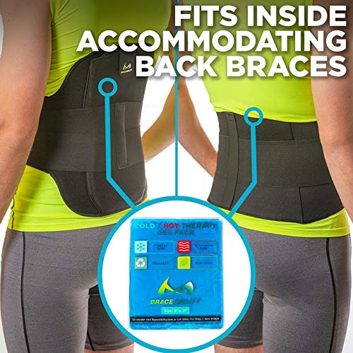 BraceAbility Reusable Heat/Ice Pack for Injuries | Kid Friendly, Flexible Hot and Cold Therapy Gel Compress, Large Microwavable Hip Wrap, Back or Knee Pain Aid, Medical Surgery Icing Bag (9" x 11") - NewNest Australia